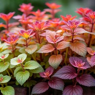 カラフルな葉が美しいヒューケラ