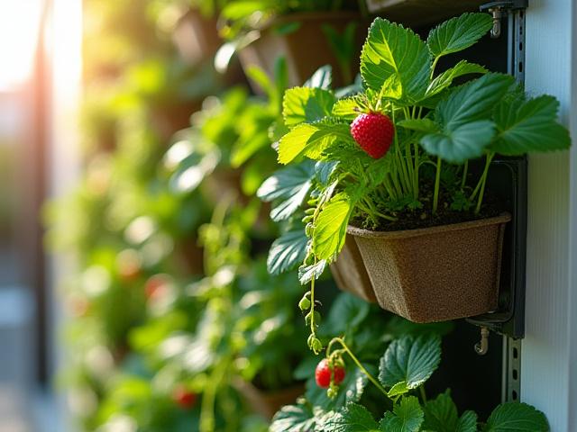 壁面を使ったバーティカル菜園