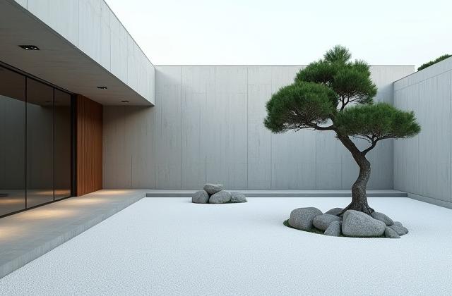 和モダン庭園デザインの例