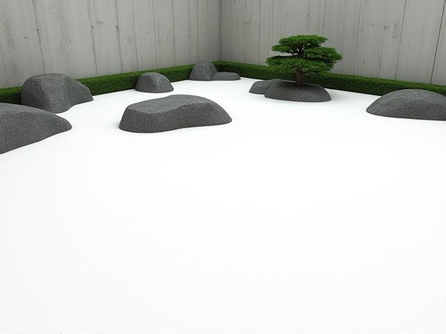 モダンな解釈を加えた枯山水の主庭