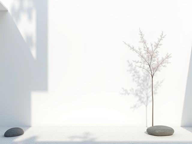 白壁に木の影が映る坪庭